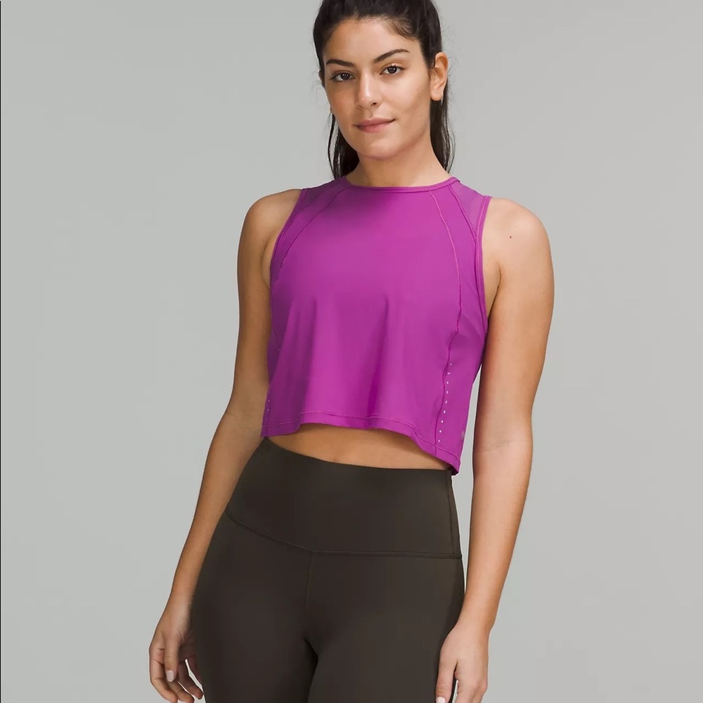 Lululemon Sculpt Cropped Tank Top/Vivid Plum/4